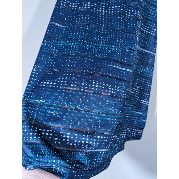 Zyia EUC Active Racerback Tank Top Womens Size Small Teal Striped Polka Dot - Picture 5 of 6